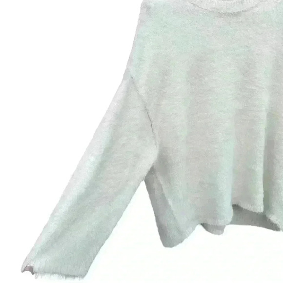 FREE PEOPLE Luna Pullover Cream/Ivory/Off White NWOT L Oversized Fuzzy Sweater - Picture 2 of 8